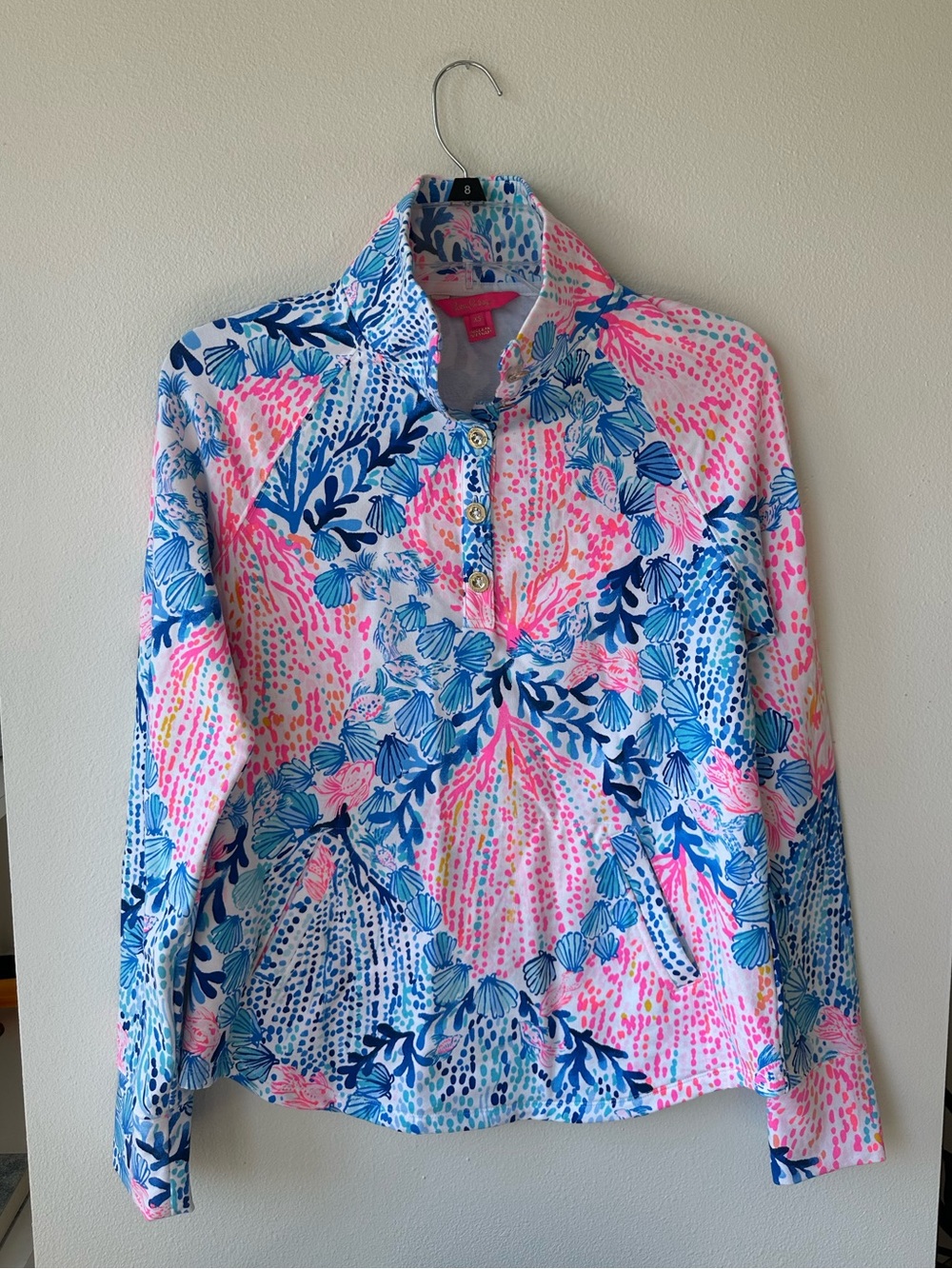 Lilly Pulitzer UPF 50 Captain Round Hem Popover Resort White Sway With Me